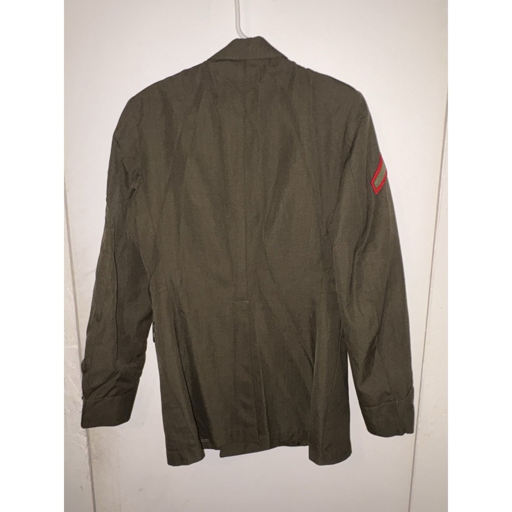 Vintage USMC Marine Corps Alpha Green Dress Uniform Coat Jacket PFC M - Picture 4 of 8